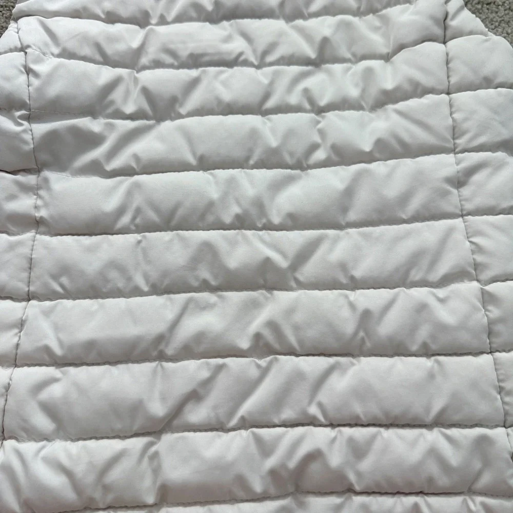 Old Navy Puffer Vest Kids Size M 8 Cream Off White Quilted Active Full Zip